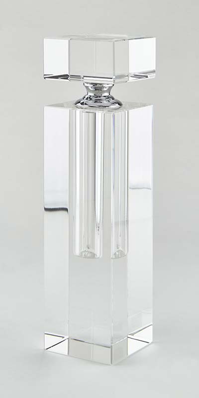 CRYSTAL GLASS PERFUME BOTTLE - RECT TALL